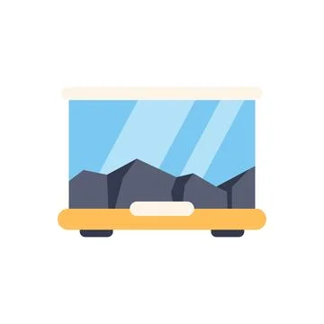 Modern terrarium with rocks and blue background creating a natural landscape Stock Illustration