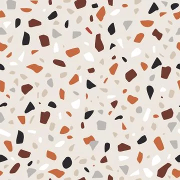 Modern terrazzo seamless pattern. Decorative granite stone texture. Hand crafted Stock Illustration