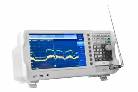 Modern testing equipment - analyzer on white background Stock Photos