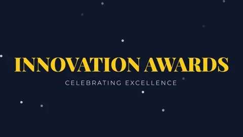 Modern Text Animation: Innovation Awards Title Reveal on Dark Background Stock Footage 337501726