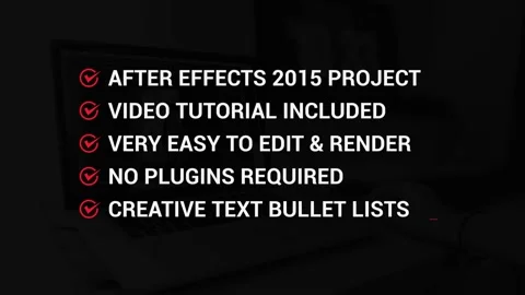 Modern Text Bullet Lists Stock After Effects
