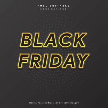 Modern text effect black friday gold with circle background for banner, flyer Stock Illustration