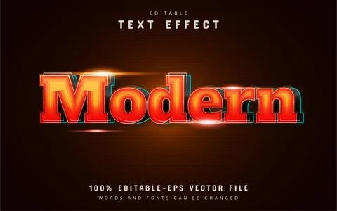 Modern text effect with orange gradient Stock Illustration
