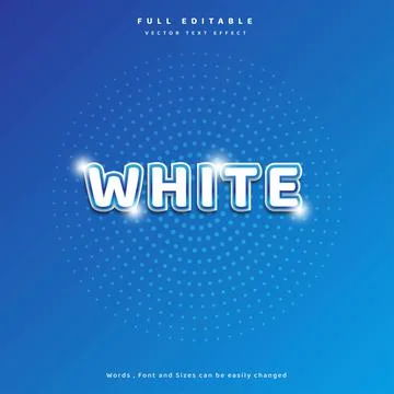 Modern text effect white color with circle background for banner, flyer, poster Stock Illustration