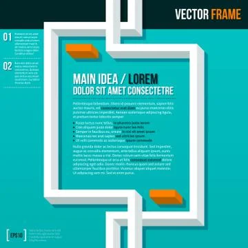 Modern text frame with 3d elements. EPS10. Stock Illustration