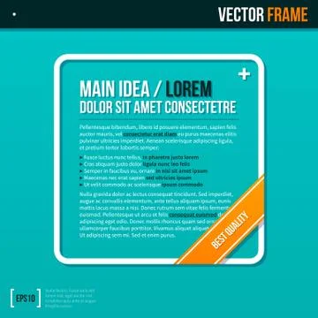 Modern text frame on turquoise background. Stock Illustration