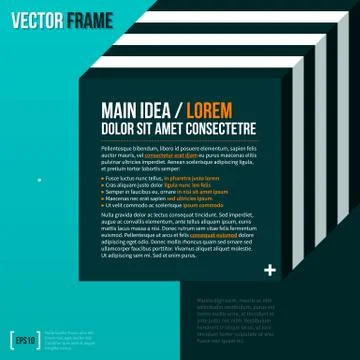 Modern text frame on turquoise background. Stock Illustration