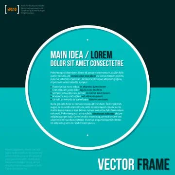 Modern text frame on turquoise background. Stock Illustration