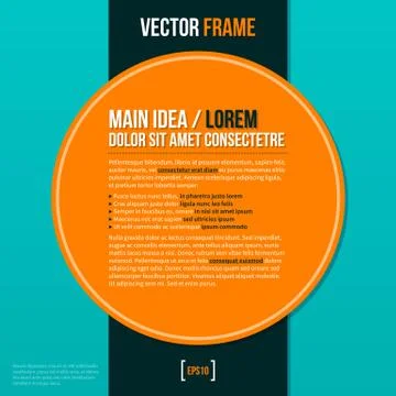 Modern text frame on turquoise background. Stock Illustration