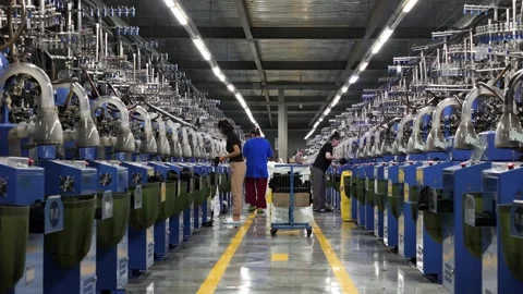 Modern textile production. High-tech production environment Stock Footage 309212148