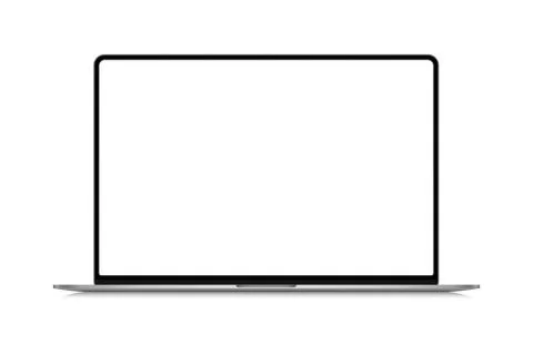 Modern thin frame realistic laptop, notebook or ultrabook mockup for inserting Illustration