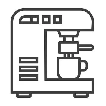 Modern thin line icon of coffee machine. Premium quality outline symbol for Stock Illustration