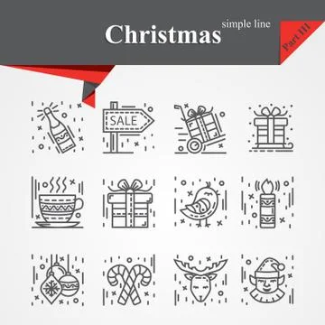 Modern of thin line icons set Stock Illustration