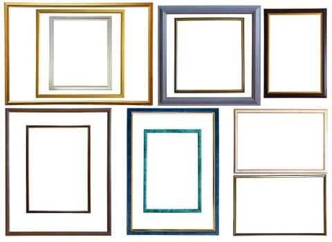 Modern thin plastic picture frames Stock Photos