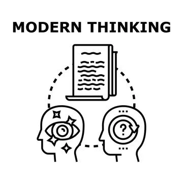 Modern thinking concept discovering knowledge and solving problems Stock Illustration
