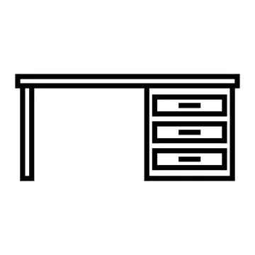 Modern three-drawer filing cabinet with handles for office organization Illustrazione stock