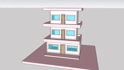 Modern Three Storried Building Stock-Footage 347380389