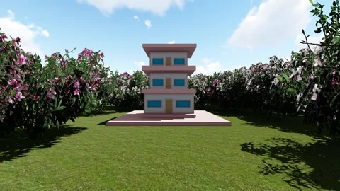Modern Three Storried Building in the Forest 스톡 동영상 347380215