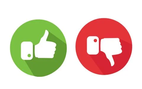 Modern Thumbs Up and Thumbs Down Icons Stock Illustration