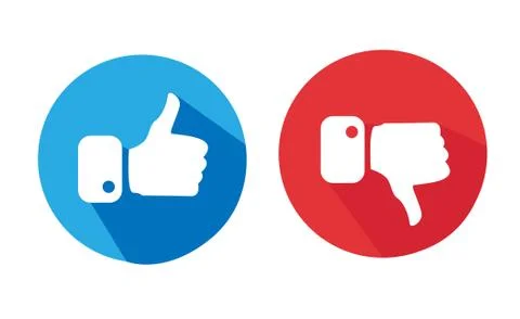 Modern Thumbs Up and Thumbs Down Icons Illustrazione stock