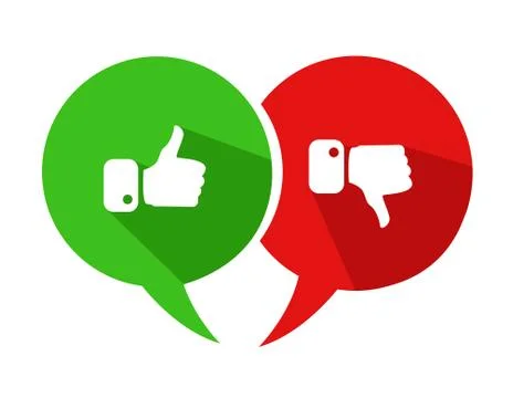 Modern Thumbs Up and Thumbs Down Icons Stock Illustration