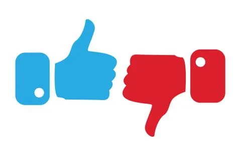 Modern Thumbs Up and Thumbs Down Icons Stock Illustration
