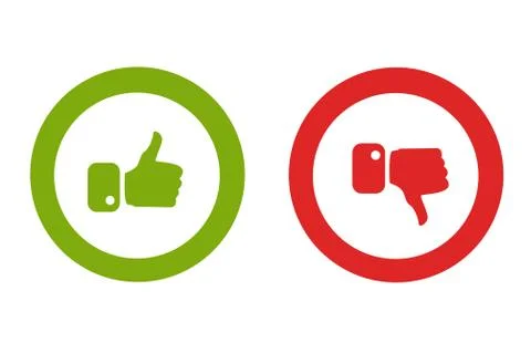 Modern Thumbs Up and Thumbs Down Icons Stock Illustration
