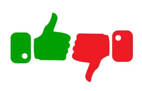 Modern Thumbs Up and Thumbs Down Icons Stock Illustration