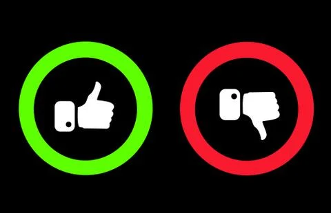 Modern Thumbs Up and Thumbs Down Icons Stock Illustration