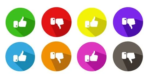 Modern Thumbs Up and Thumbs Down Icons Stock Illustration