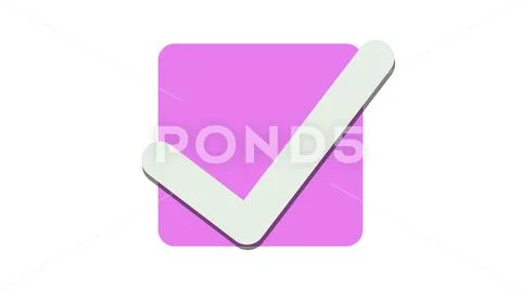 Modern Tick on white background pink Stock Illustration