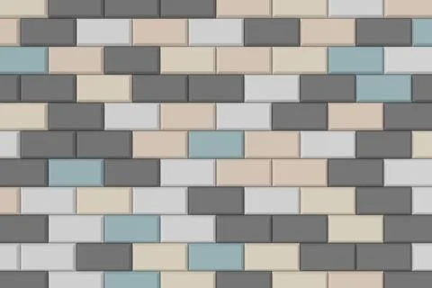 Modern tile wall. 3D rendering. Stock Illustration