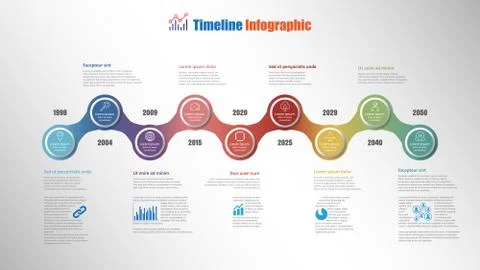 Modern Timeline Infographic with 9 steps circle, Vector Illustration Stock-Illustration
