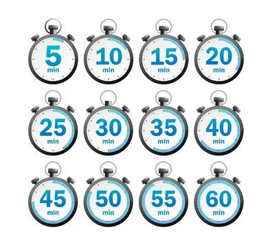 Modern timer set, great design for any purposes. Countdown timer. Watch, time 스톡 일러스트