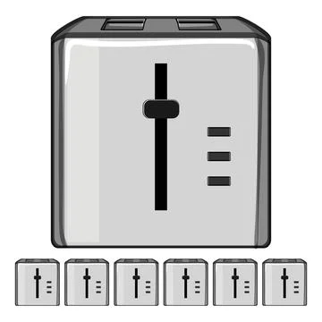 Modern toaster bread cartoon vector graphic Stock Illustration