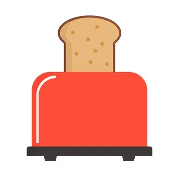 Modern toaster icon. Toasted bread. Breakfast. Vector. Stock Illustration