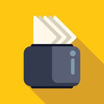 Modern toaster preparing delicious toasts for breakfast on yellow background Stock Illustration