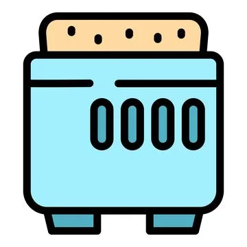 Modern toaster toasting bread for breakfast, kitchen appliance icon Stock Illustration