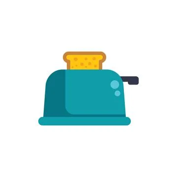 Modern toaster toasting a single slice of bread icon Stock Illustration