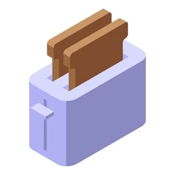 Modern toaster is toasting two slices of bread for breakfast Illustrazione stock
