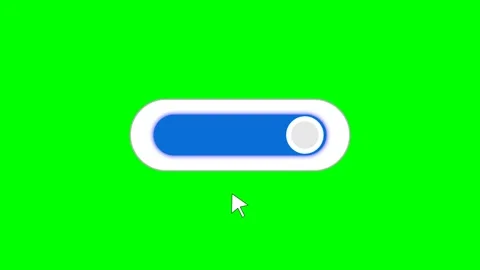 Modern Toggle Switch OFF Animation with Cursor on Green Screen Vidéo 337632253