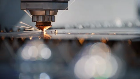 Modern Tool in Heavy Industry Closeup Computer Cnc Automation of Process Indoors 库存影片 138431085
