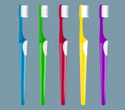 Modern toothbrush in different colors Stockillustratie