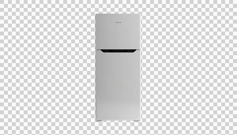 Modern top-mount refrigerator featuring a clean silver Stock Illustration