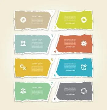 Modern torn paper for infographics. Vector infographics background Stock Illustration