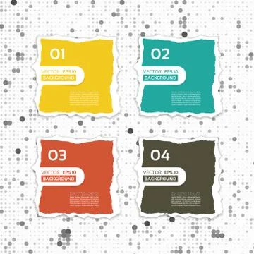 Modern torn paper for infographics. Vector infographics background Stock Illustration