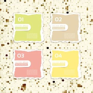 Modern torn paper for infographics. Vector infographics background. Pastel co Stock Illustration
