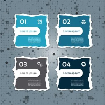 Modern torn paper for infographics. Vector infographics background Stock Illustration