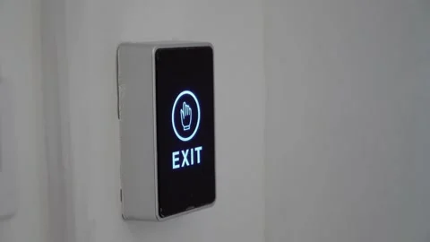Modern touch button for exit Stock Footage 164179631