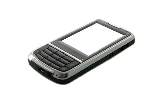 Modern touch screen mobile phone isolated on white. Stock Photos